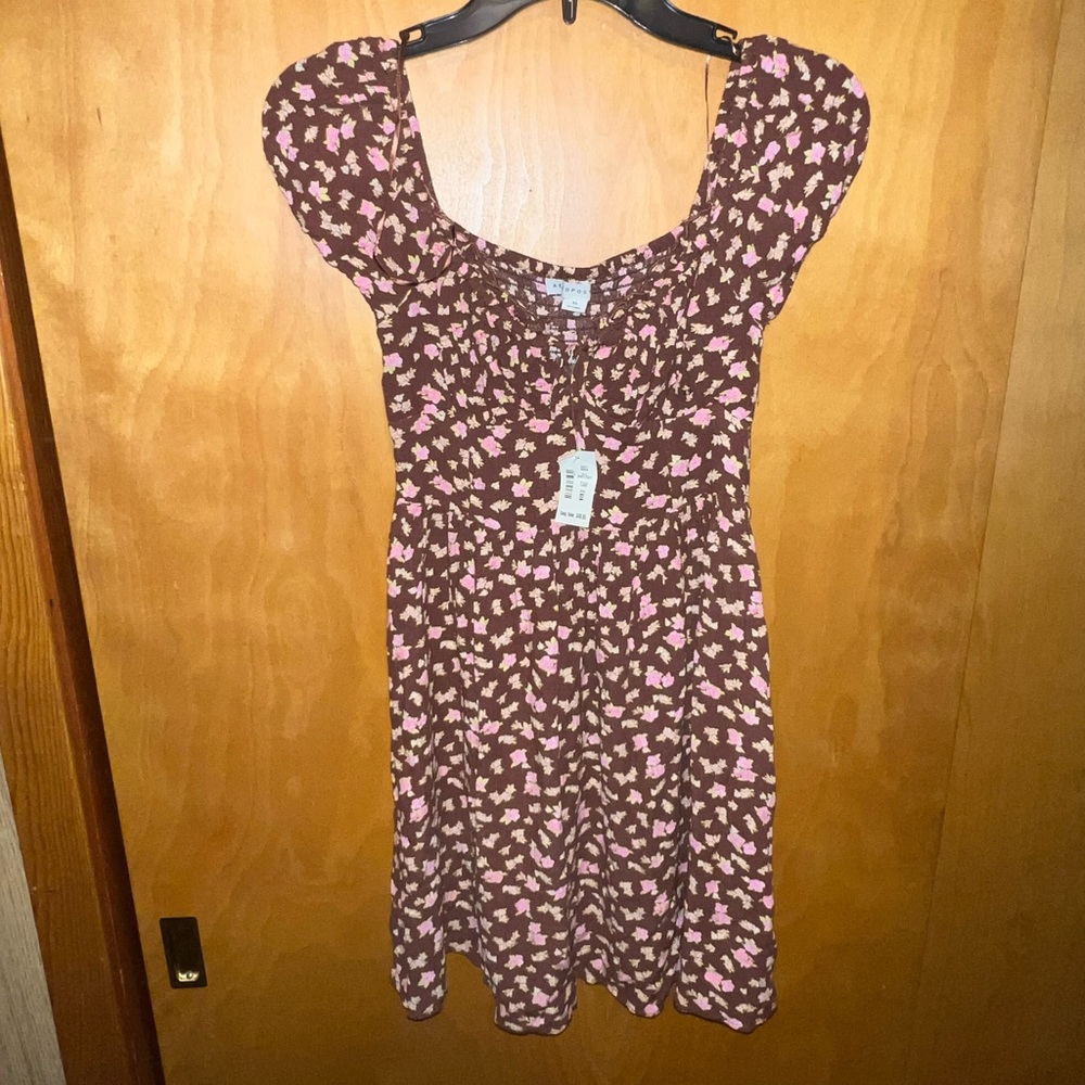 NWT Aeropostale brown floral dress sz XS